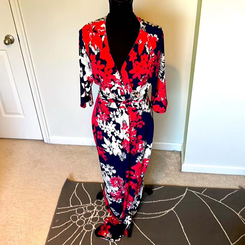 Long Form Fitting Floral Dress